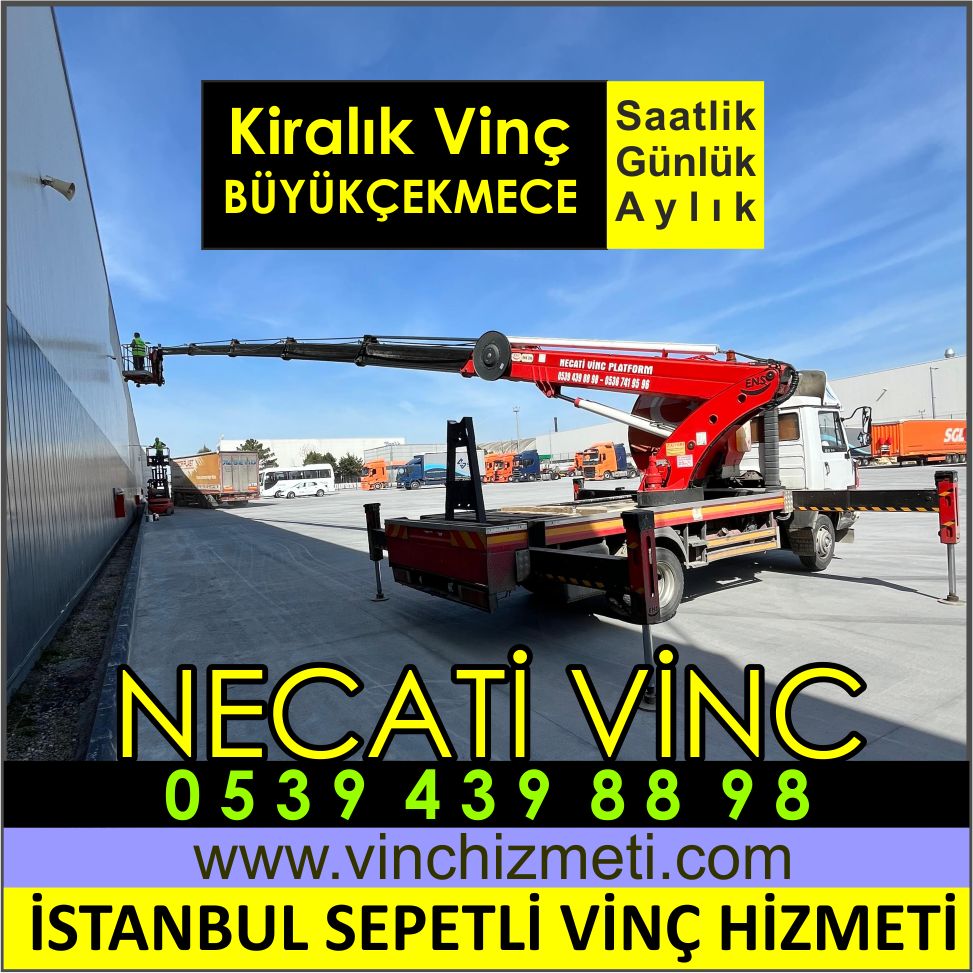 Necati Vinç – Çatalca Kiralık Vinç Hizmetleri Necati Vinç olarak, İstanbul’un hızla gelişen bölgelerinden biri olan Çatalca’da kapsamlı kiralık vinç çözümleri sunuyoruz. Yüksek katlı binalar ve büyük projeler için geniş bir vinç yelpazesi ile inşaat ve ağır yük taşıma ihtiyaçlarınıza profesyonel çözümler sağlıyoruz. Vinç Modellerimiz ve Özellikleri Çatalca’daki projeleriniz için çeşitli vinç modellerimizle hizmetinizdeyiz: Sepetli Vinçler: 18 metreden 75 metreye kadar erişim sağlayan sepetli vinçlerimiz, yüksek katlı binalara ve zorlu erişim gerektiren alanlara kolayca ulaşmanıza olanak tanır. Kamyon Üstü Hiab (Hi-Up) Vinçler: 8 tondan 80 tona kadar çeşitli kapasitelerde kamyon üstü vinçlerimiz, ağır yük taşıma işleriniz için idealdir. 30 Metre Sepetli Platform: Uzun mesafelerde yüksek güvenlik ve erişim kolaylığı sağlayan 30 metre sepetli platform vinçlerimiz, geniş alanlardaki işlerinizi destekler. Vinçlerin Kullanım Alanları Firmamızın sunduğu vinçlerin kullanım alanları oldukça geniştir: Toplu Konut İnşaatları: Büyük ölçekli konut projelerinizin ihtiyaçlarını karşılamak için yüksek kapasiteli vinçler. Yeni Yol Yapımı: Altyapı projelerinde etkili çözüm sağlayan güçlü vinçler. Sosyal Yaşam Alanları: Parklar, meydanlar ve diğer sosyal alanların inşası için ideal vinçler. Oteller ve Ticari Yapılar: Lüks otel inşaatları ve ticari projeler için uygun vinç çözümleri. Çatalca bölgesindeki inşaat projeleriniz için ihtiyaç duyduğunuz vinçleri kısa sürede temin edebilir, işlerinizi aksamadan ve güvenle tamamlayabilirsiniz. Çatalca Vinç Kiralama Fiyatları Kiralık vinç fiyatlarımız, vinç modeline, kapasitesine ve kiralama süresine göre değişiklik göstermektedir. Sepetli vinçler, kamyon üstü Hiab vinçler ve 30 metre sepetli platform vinçlerinin fiyatları, kullanım sürenize ve özel gereksinimlerinize göre belirlenir. Sektördeki köklü deneyimimiz ve uygun fiyat politikamız ile kaliteli hizmet sunmayı hedefliyoruz. Çatalca’da vinç kiralama ihtiyaçlarınız için bizimle iletişime geçerek detaylı bilgi alabilir ve ihtiyacınıza uygun vinçleri kiralayabilirsiniz.